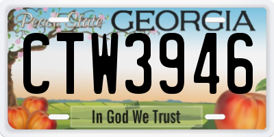 GA license plate CTW3946