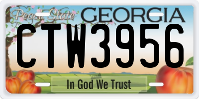 GA license plate CTW3956