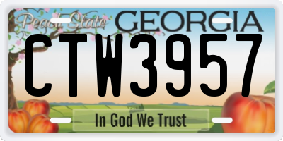 GA license plate CTW3957