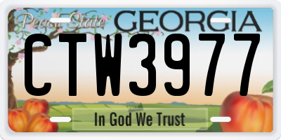 GA license plate CTW3977