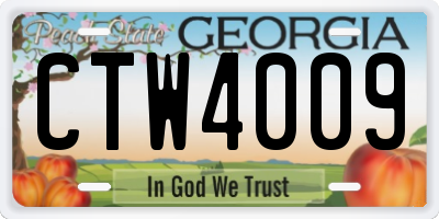 GA license plate CTW4009