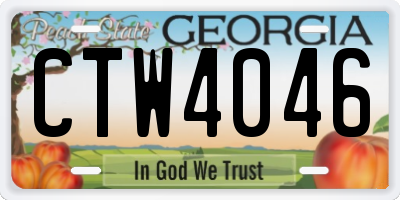 GA license plate CTW4046