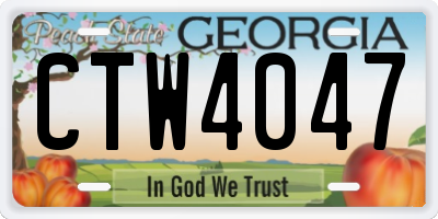 GA license plate CTW4047