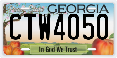 GA license plate CTW4050