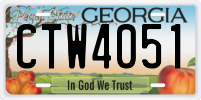 GA license plate CTW4051