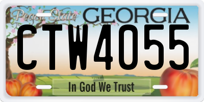 GA license plate CTW4055