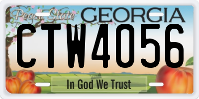 GA license plate CTW4056