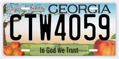 GA license plate CTW4059