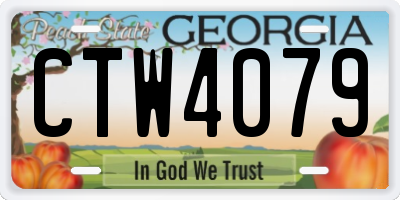 GA license plate CTW4079