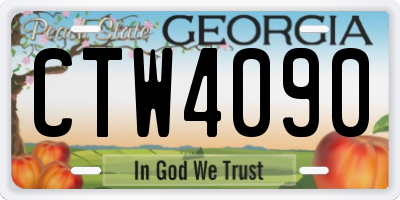 GA license plate CTW4090