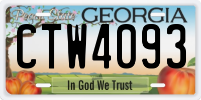 GA license plate CTW4093