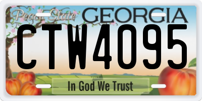 GA license plate CTW4095