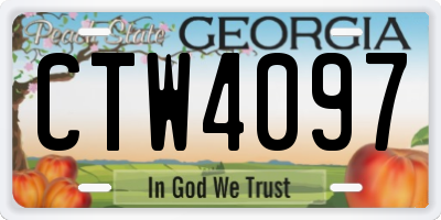 GA license plate CTW4097