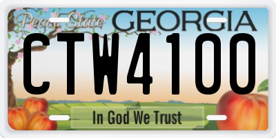 GA license plate CTW4100