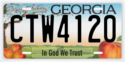 GA license plate CTW4120