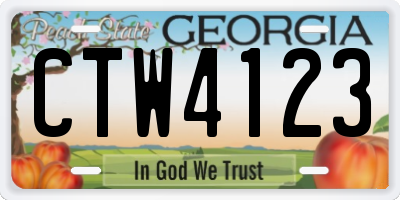 GA license plate CTW4123