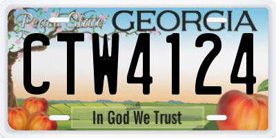 GA license plate CTW4124