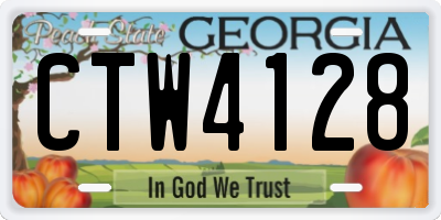 GA license plate CTW4128