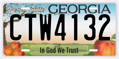 GA license plate CTW4132