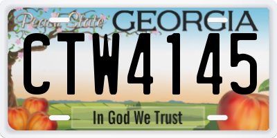 GA license plate CTW4145