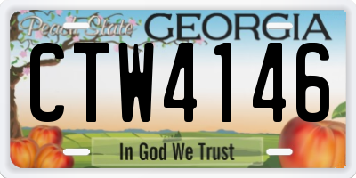 GA license plate CTW4146