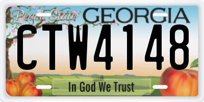 GA license plate CTW4148