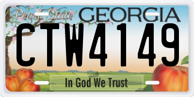 GA license plate CTW4149
