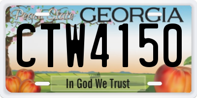 GA license plate CTW4150