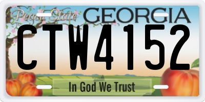GA license plate CTW4152