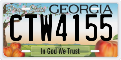 GA license plate CTW4155
