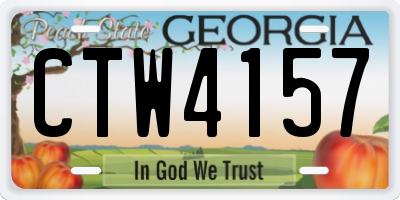 GA license plate CTW4157