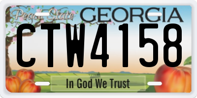 GA license plate CTW4158