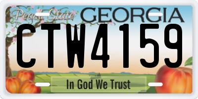GA license plate CTW4159