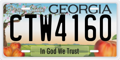 GA license plate CTW4160