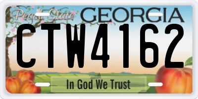 GA license plate CTW4162