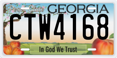 GA license plate CTW4168