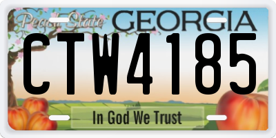 GA license plate CTW4185