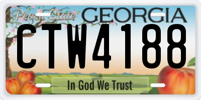 GA license plate CTW4188
