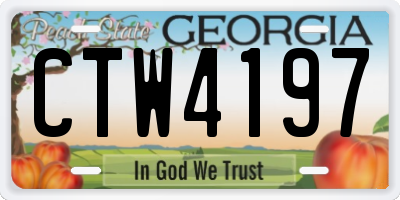GA license plate CTW4197