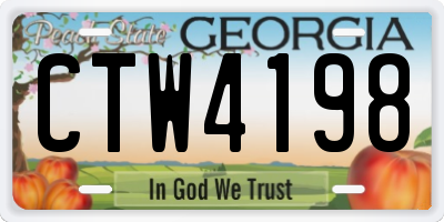 GA license plate CTW4198