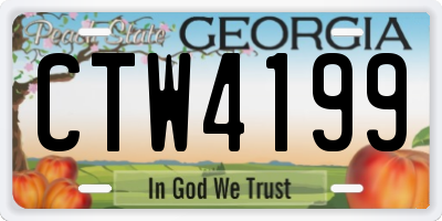 GA license plate CTW4199