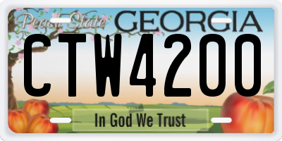 GA license plate CTW4200