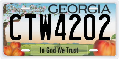 GA license plate CTW4202