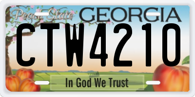 GA license plate CTW4210