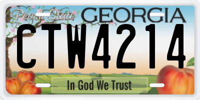 GA license plate CTW4214