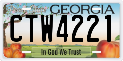 GA license plate CTW4221