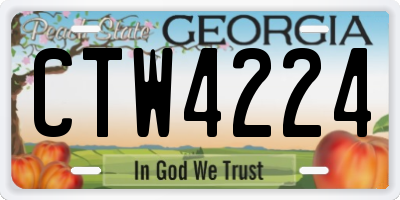 GA license plate CTW4224
