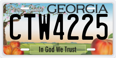 GA license plate CTW4225