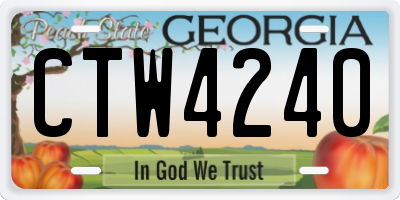 GA license plate CTW4240