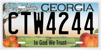 GA license plate CTW4244